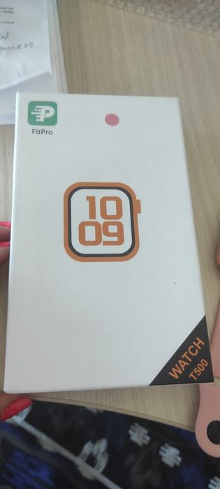 Смарт часовник / фитнес гривна - розов и черен