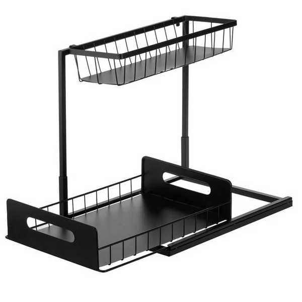 Органайзер за шкаф Mercado Trade, За съхранение, Метал, Черен