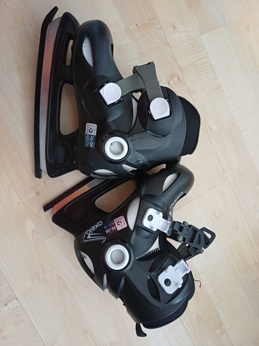 Patine gheata, Oxelo Play 3, negru, baieti (marimea 26 - 28)