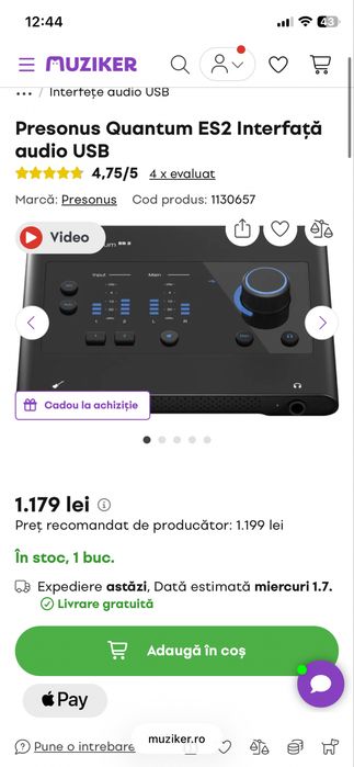 Vand urmatoarele: casti studio/dj si interfata audio