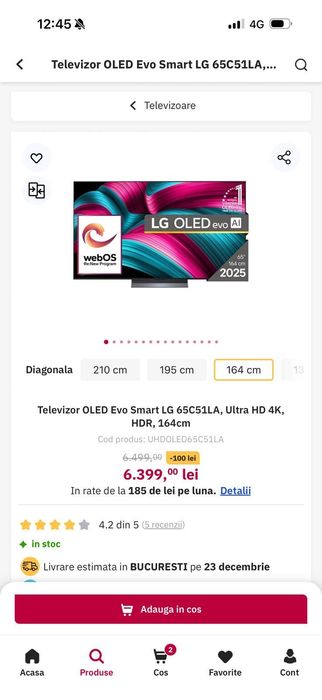 Televizor LG OLED evo AI 2025