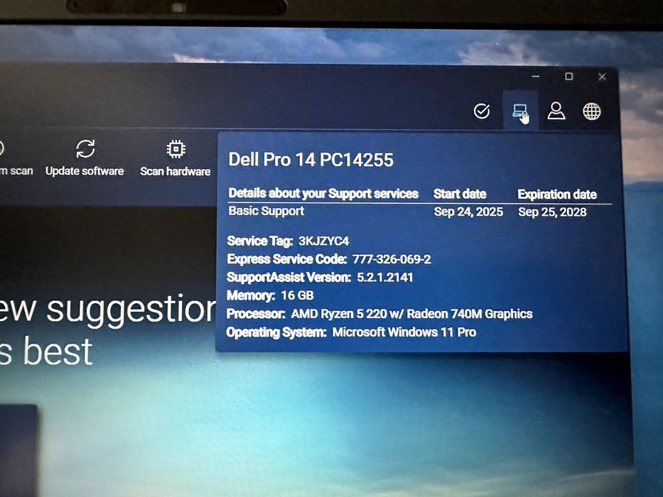 NOU !! Laptop Dell Pro 14, AMD Ryzen 5 220, 16GB RAM, 512GB SSD, 14.0" FHD+