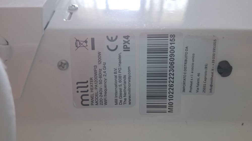 Convector de perete Mill 1200w Wi-Fi - ca nou