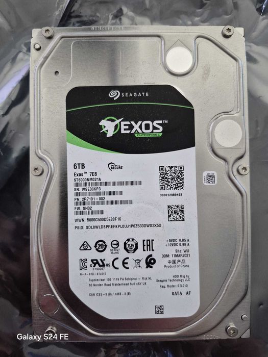 Seagate Exos 7E8 6TB Internal Hard Drive Enterprise HDD – CMR 3.5 Inch