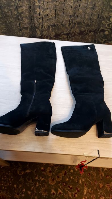 Сапоги зимние замшевые