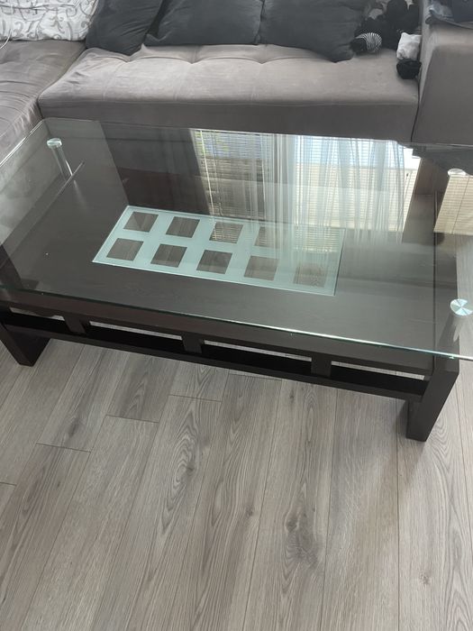 Холна масичка,стъкло и дърво