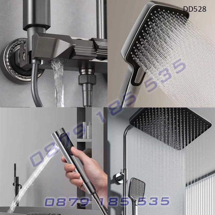 Луксозна душ система пиано бутони 4 функции баня модерна пита слушалка