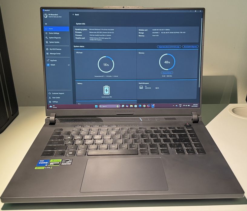 ASUS ROG Strix/G16/i5-13450HX/RTX 4060 165Hz – IMPECABIL