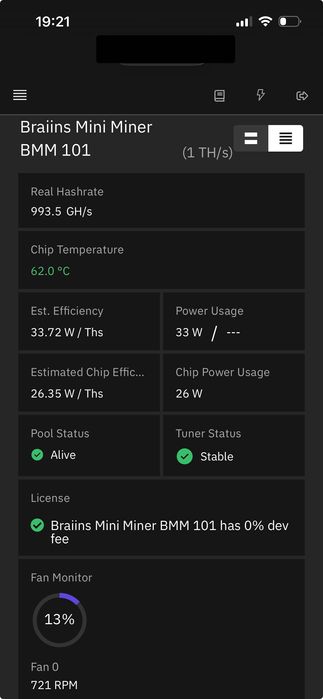 Braiins BMM101 Bitcoin miner