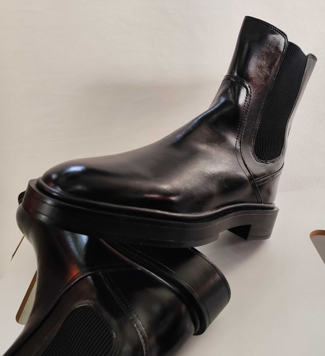 Ghete chelsea 39 39.5 plain toe ZARA NOI piele naturala moale