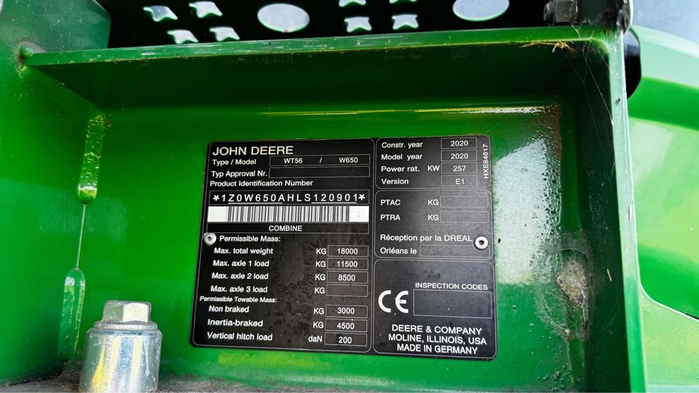 Combina John deere w650i, w660i, 2020, doar 700 ore, OLIMAC