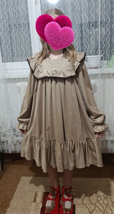 Платья и шубка Тедди для девочек,рост 140