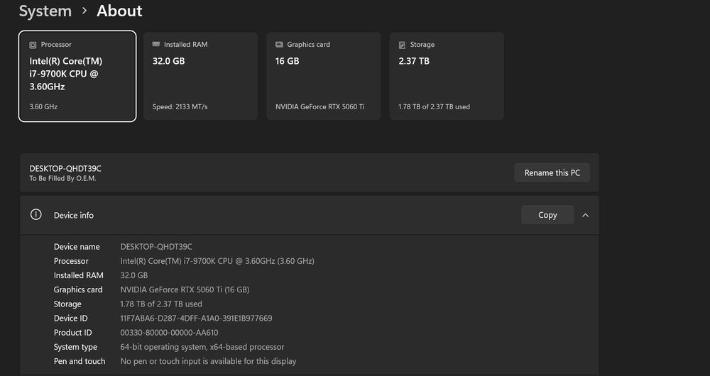 Calculator Gaming, RTX 5060 TI 16 GB, 32 gb ddr4 ram