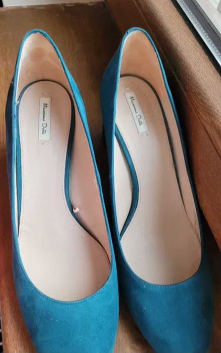 Vand pantofi  piele Massimo Dutti, turcoaz