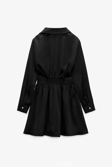 Сатенена рокля с копчета с камъчета Zara, XS