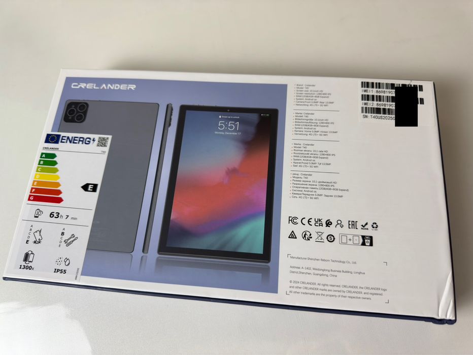 Crelander T40 10.1, 4+8GB RAM, 128GB ROM