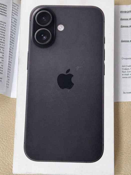 Iphone 16 black 128gb чисто нов