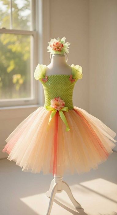 Rochita TUTU floare garoafa  panseluta bujor dalie serbare