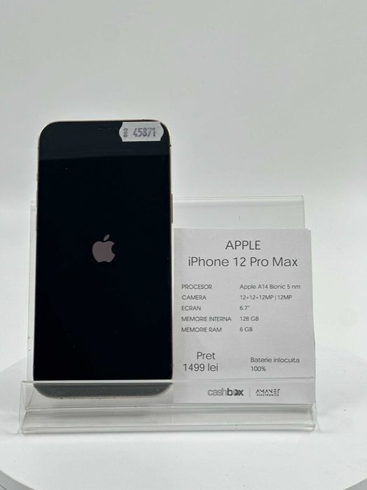 Iphone 12 Pro Max 128GB BAT 100% Inlocuita Garantie 24 Luni CashBox