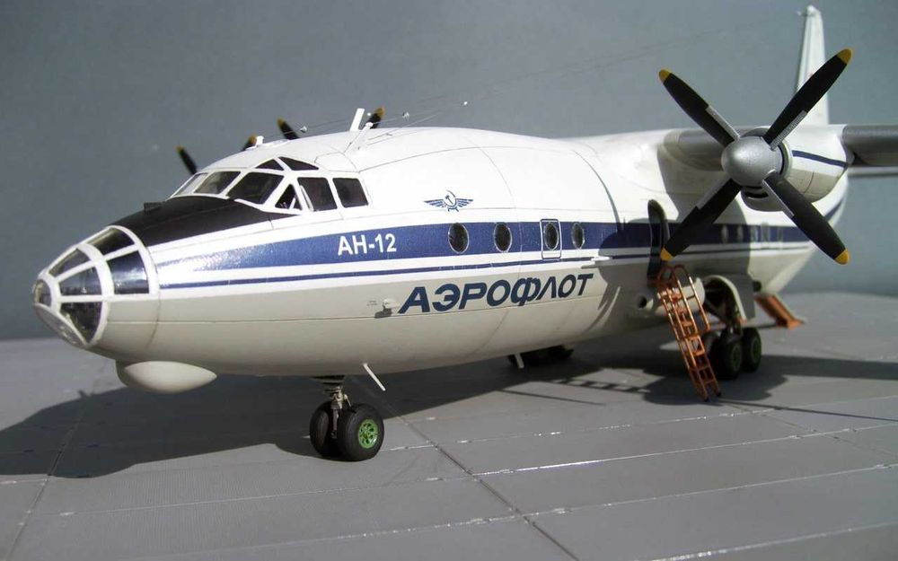 Сборная модель самолета Ан-12 БК (Роден, 1/72)
