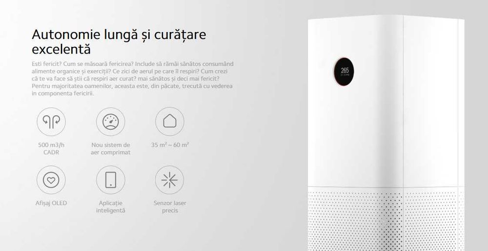 Purificator aer Xiaomi Mi Air PRO 500m3/h