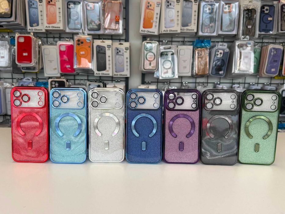 Huse silicon, sclipici, Magsafe pentru iPhone 17 Pro