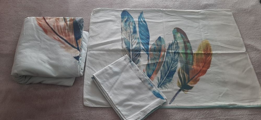 2xLenjerii de pat dublu queen 200x220. Bumbac 100%