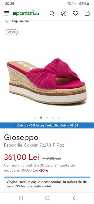 Papuci platforma,,Gioseppo,,pantofi,,Ripamonti,,
