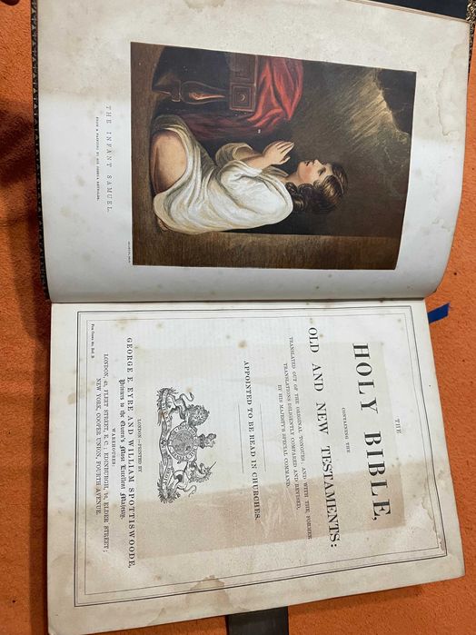 Biblia / Biblie veche , coperta  piele, engleza , 1876