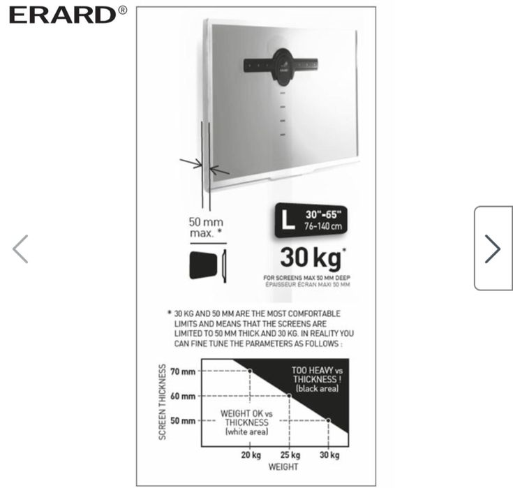Стойка за стена за телевизор - БЕЗ пробиване - 30-65 инча