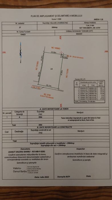 Snagov, Tancabesti 2064mp in fata lacului ! Pretabil bloc ! Urbanism 2026 Proprietar !