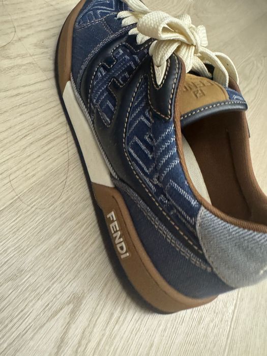 Fendi match leather sneakers