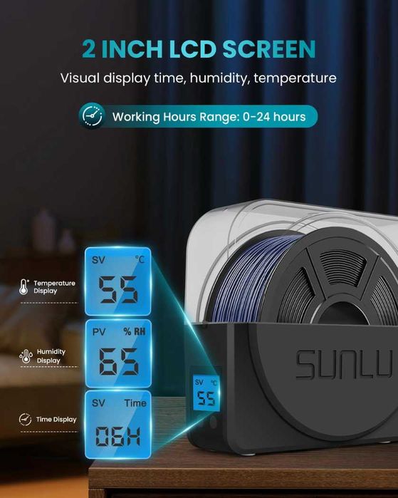 Uscator pentru filamente imprimante 3D Sunlu Filadryer S1 plus