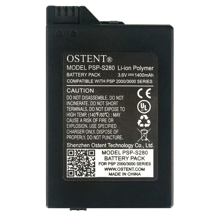 Acumulator Ostent 1400mAh consola jocuri Sony PSP seriile 2000 / 3000