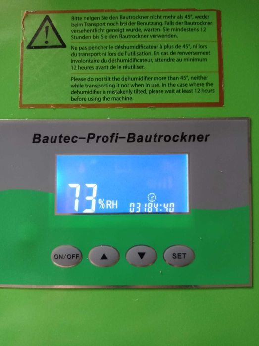 Dezumidificator profesional Industrial, de construcții BAUTEC, 158 litri pe zi