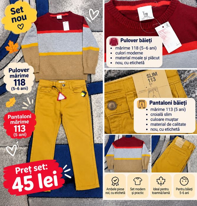 Pulover si pantaloni baieti