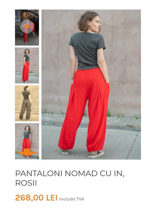 Pantaloni Nomad roșii de la Joa, mărimea S
