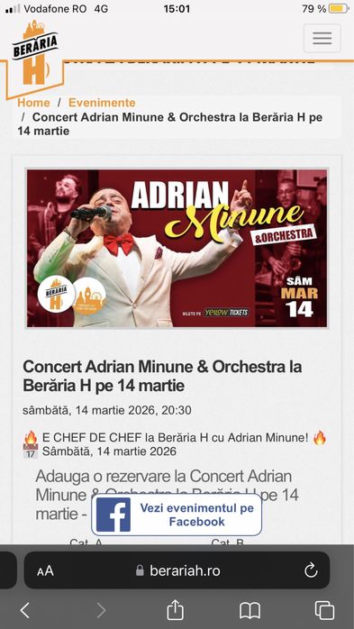Bilete Concert Beraria H  Adrian copilul minune