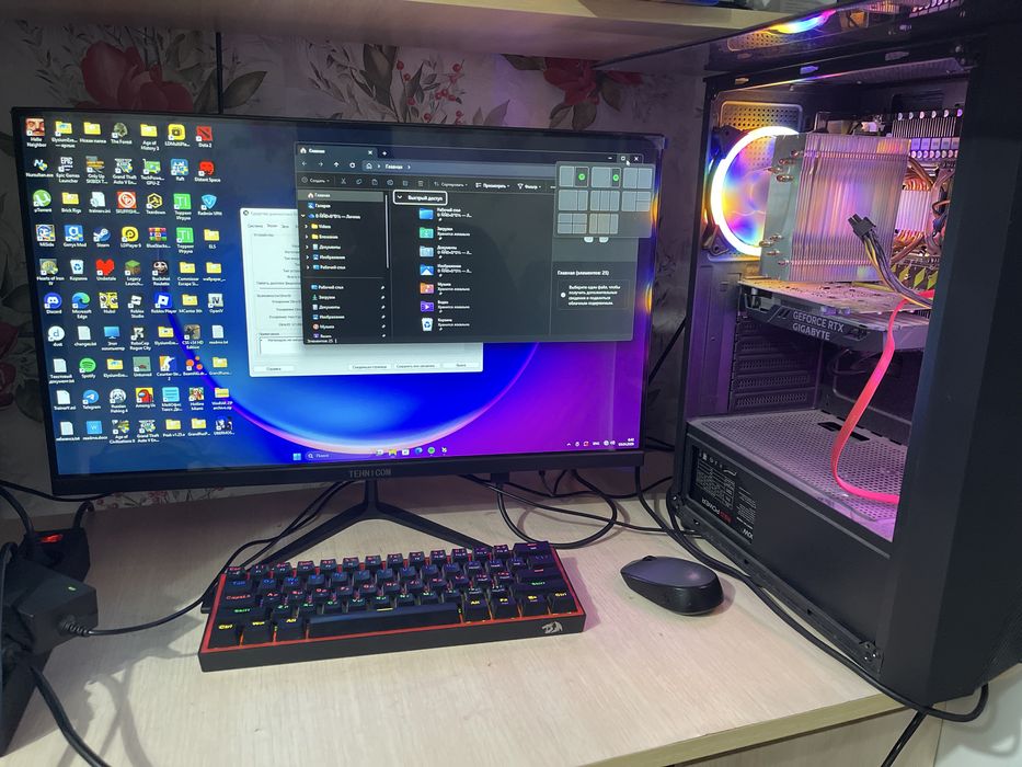 Комп  RTX3050 intel xeon cpu e5 2650 озу 32gb 512ssd 5000gb hdd