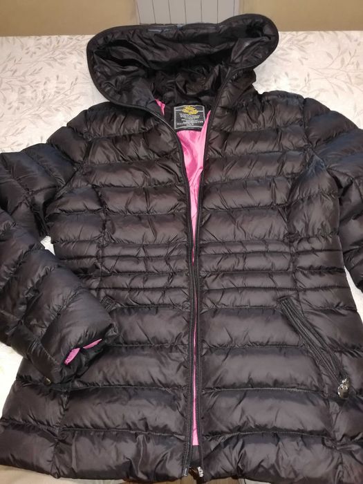 Зимно черно яке с гугла и палта