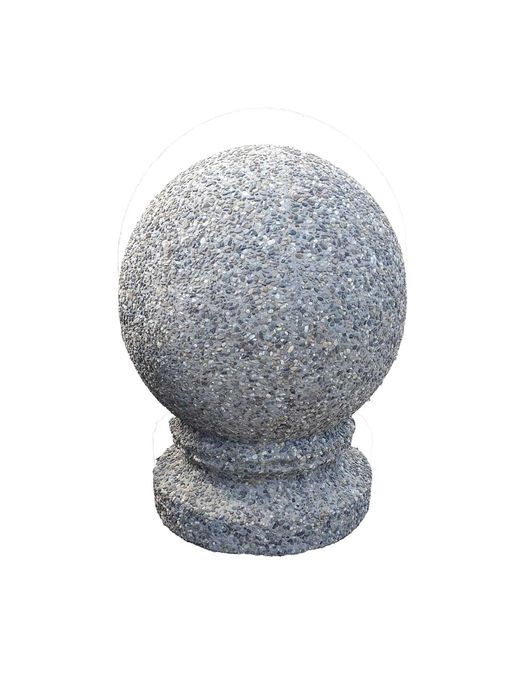 Bolard rotund cu picior din beton cu piatra naturala 45 cm