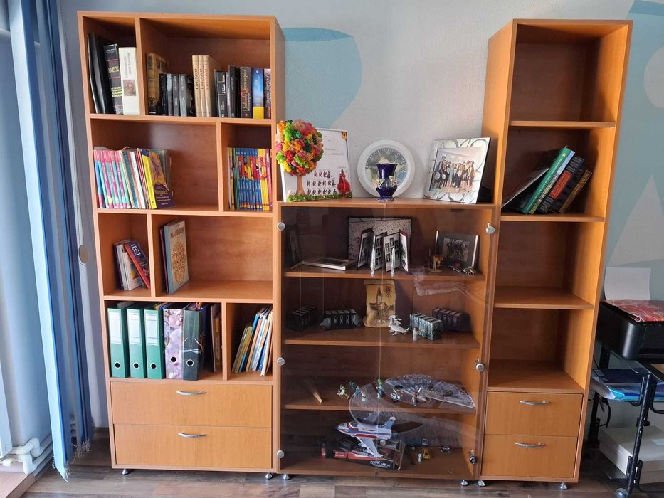 Bibliotecă  și birouri ideale pentru o cameră de adolescenți