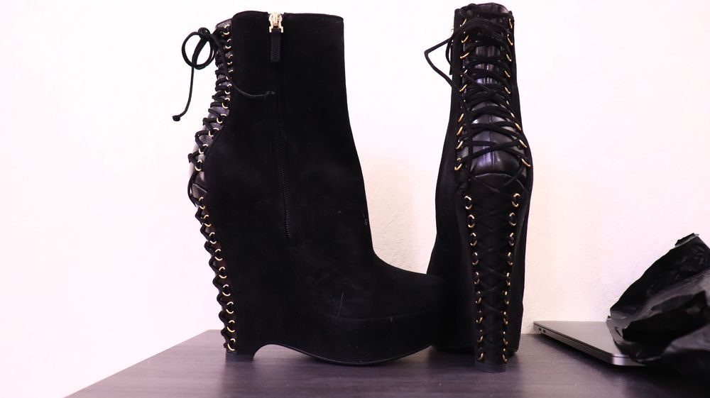 Ботинки Замшевые на платформе Yves saint laurent