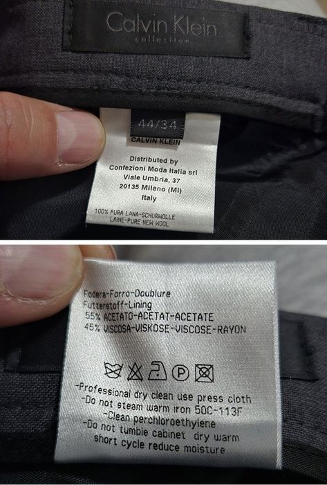 Costum Bărbați Calvin Klein, 100% Lână Pură, Italian, Mar. 44/34 (S-M)