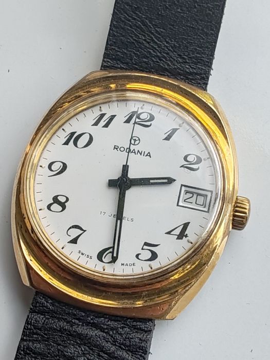 Ceas Rodania Calendar Int Manuala 34x38 mm Funcționează excelent!