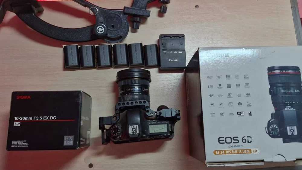 Canon 6D с клеткой и широкоугольный объектив Sigma 10–20