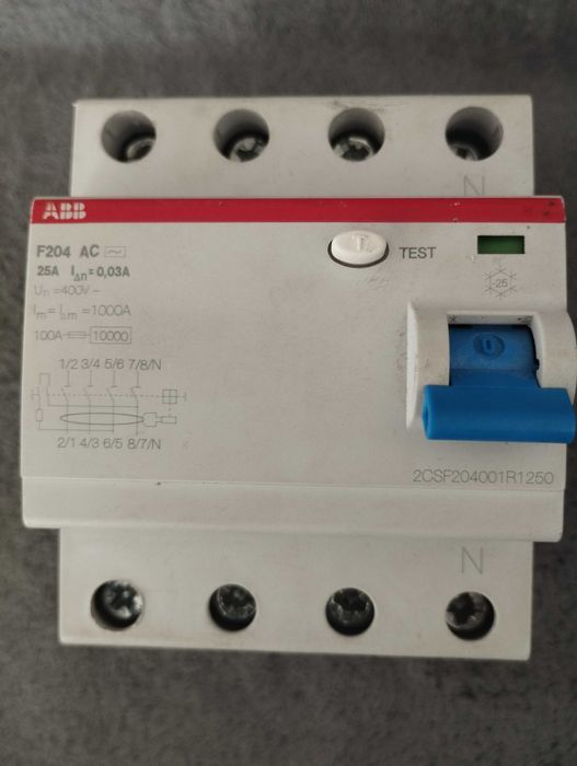 Дефектнотокова защита / Предпазител АBB F204 3-фазен 25A 400V