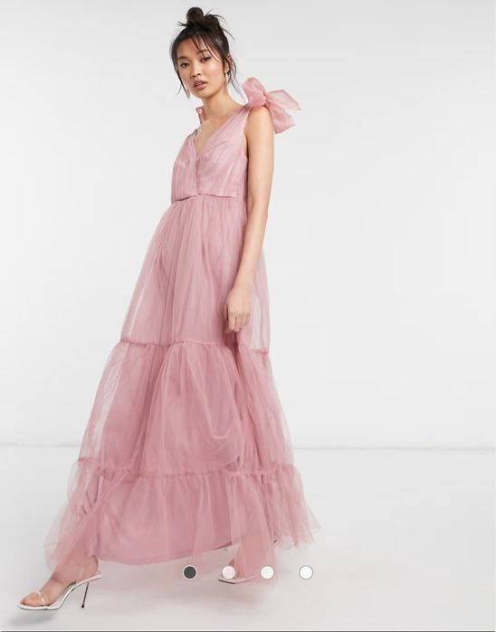 Дълга рокля с тюл ASOS DESIGN