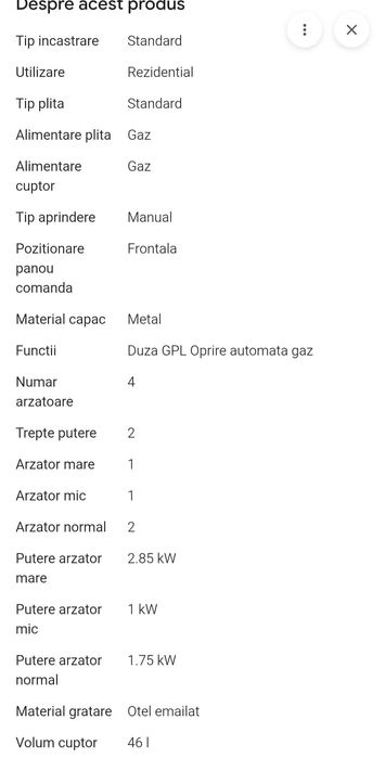 Piese pentru aragaz LDK