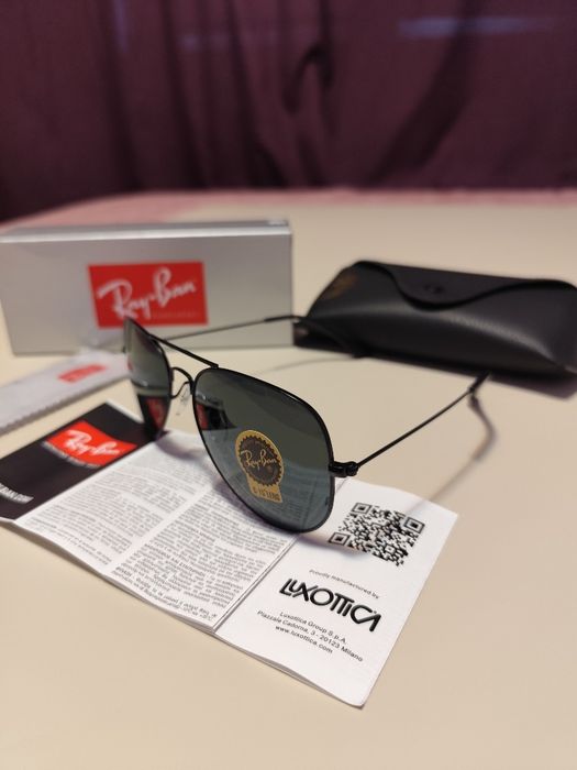 Ochelari de soare Ray-Ban RB3026  Aviator Large Black - lentile de sticlă G15